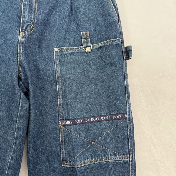 Vintage Boxx Jeans Rough Wear Mens 40x32 (38x28) Blue Hip Hop Baggy Wide Leg Y2K - Picture 10 of 15